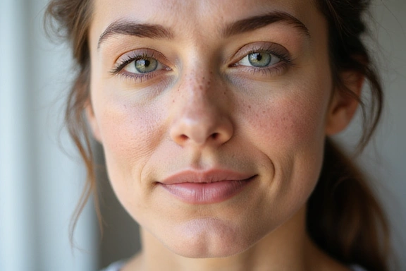 After Anti-Aging Cream application, showing reduced fine lines and radiant skin